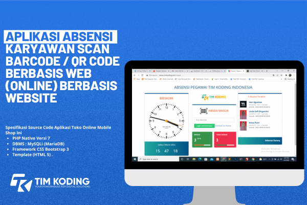 Aplikasi Absensi Scan Barcode Berbasis Web + Bonus Source code & Ebook (Updated)