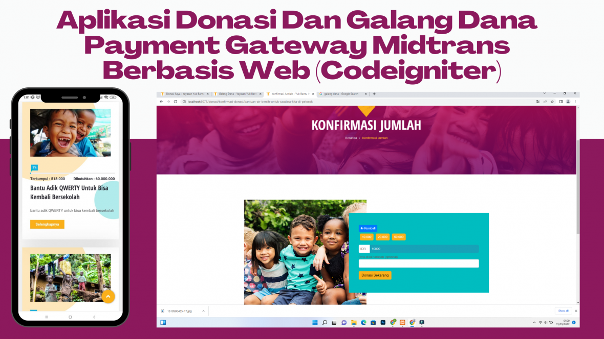 Aplikasi Donasi Dan Galang Dana Terintergrasi Payment Gateway Midtrans Berbasis Web (Codeigniter)